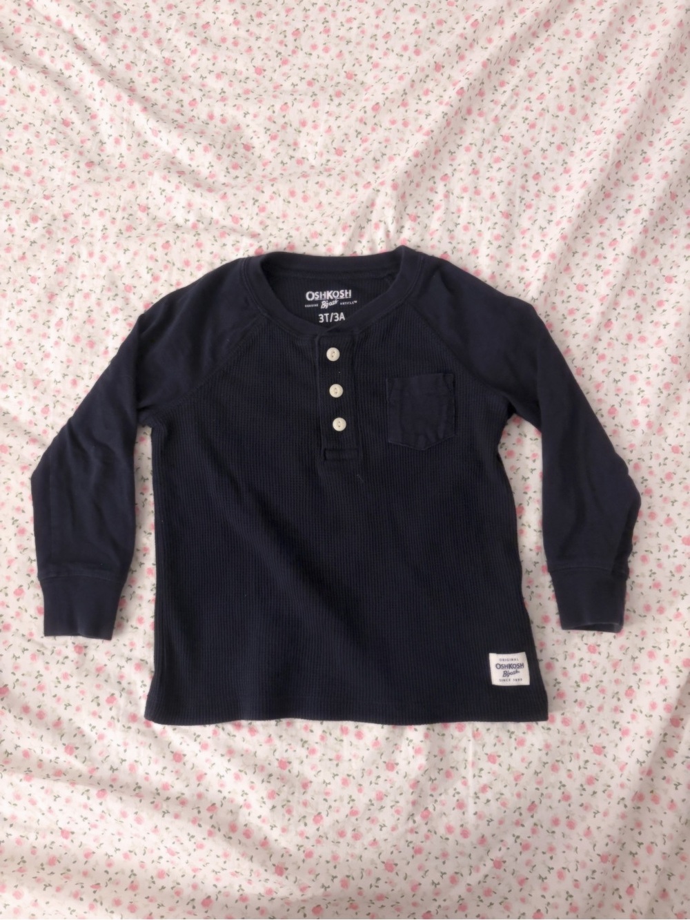 boys toddler long-sleeve lot size 3t - 7 pieces (thermal henleys & tees)